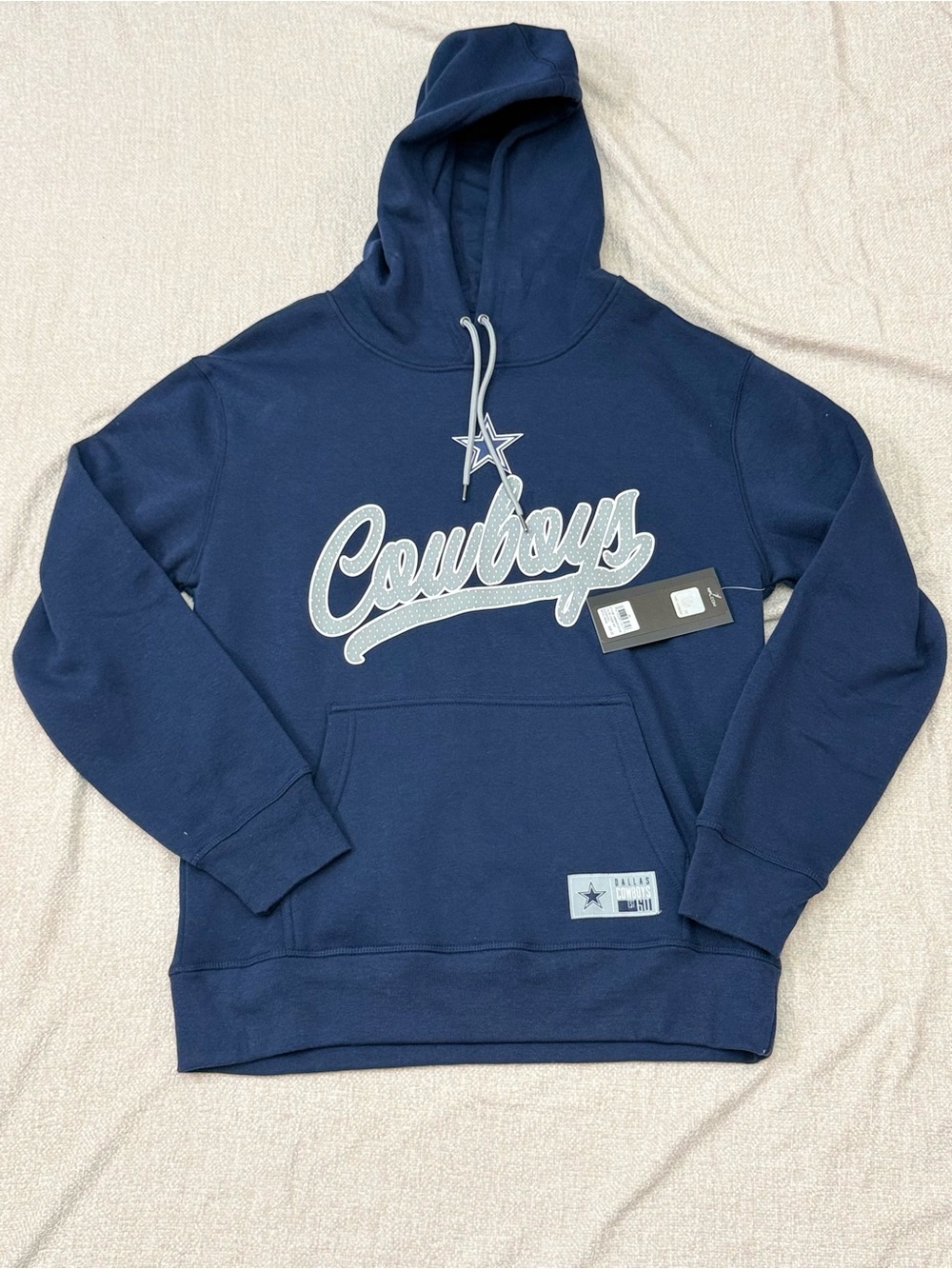 NFL Navy Cowboys Script Pullover Hoodie
